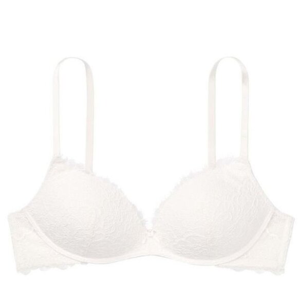 Victoria's Secret Dream Angels Lightly Lined No Wire White Lace Bra 36C - Picture 2 of 12